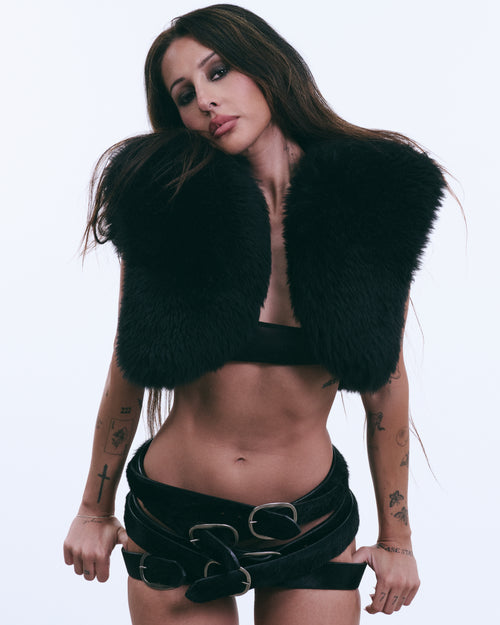GIA BELT - LONG HAIR BLACK